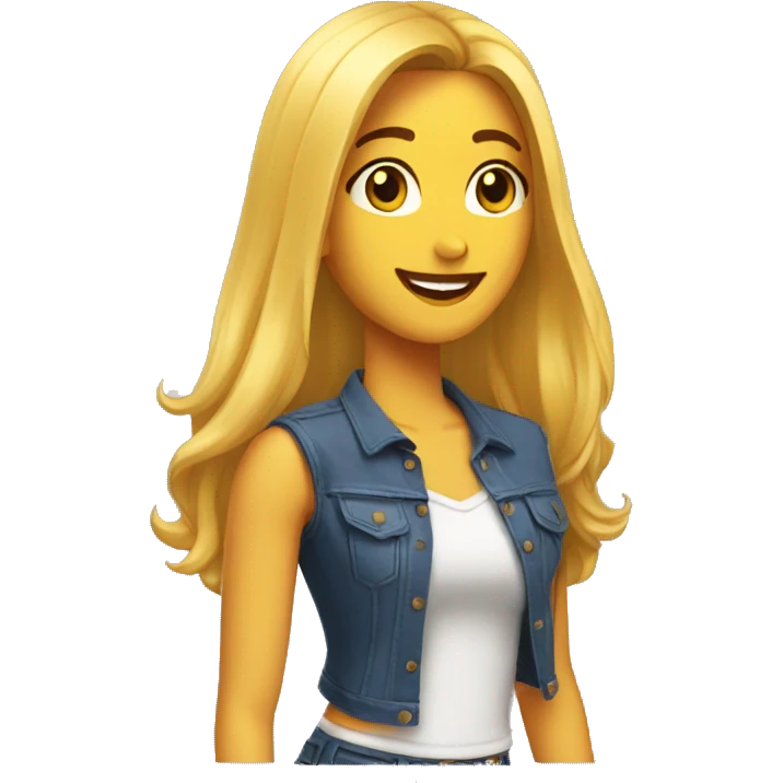 Una chica con un chico hablando emoji