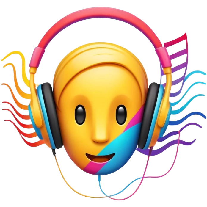 sound wave creature listening to music with headphones emoji
