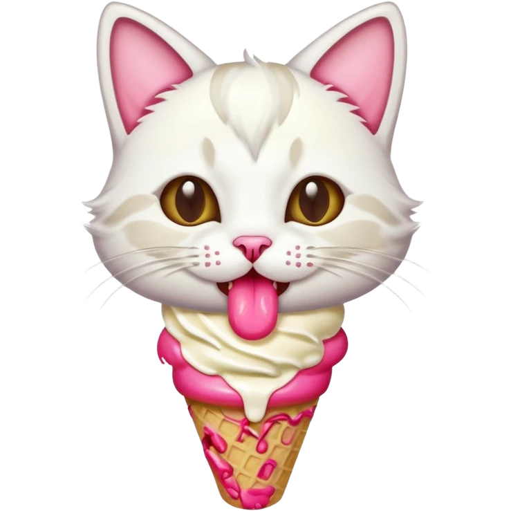 cat eating ice cream emoji