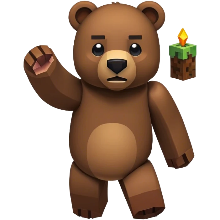 Un ours en mode minecraft  emoji