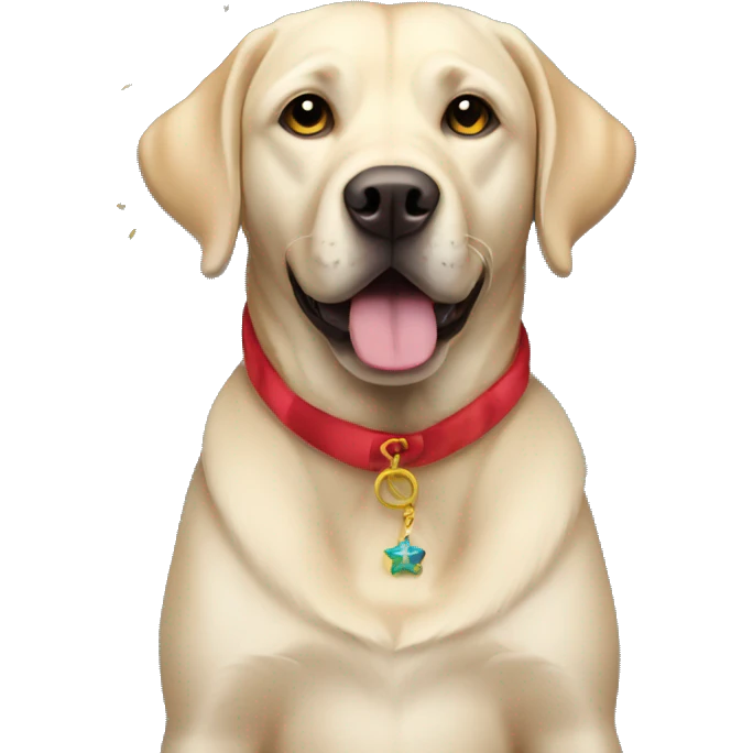 Labrador in New Year's clothes emoji