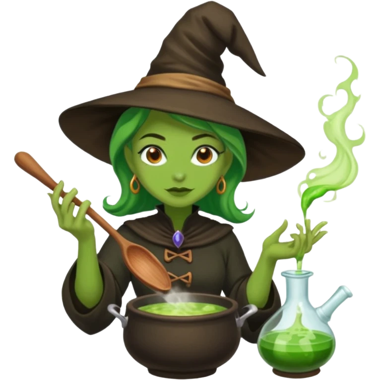 green witch cooking potion emoji