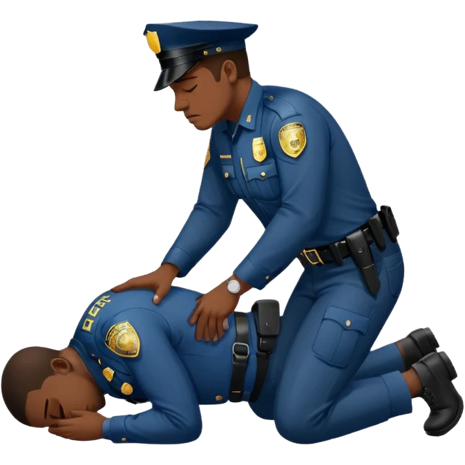 With A police officer put his knee on a black man and forced him to the ground , George Floyd  emoji