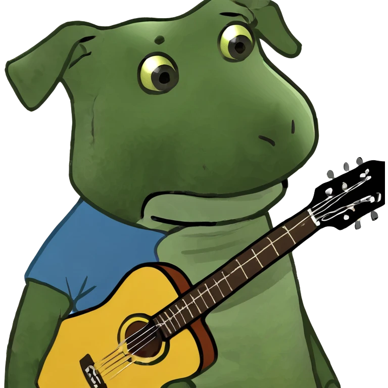 Dog has a guitar  emoji