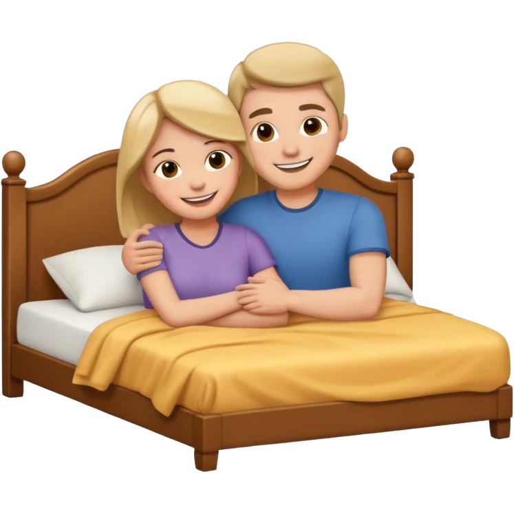 intimate moment on the bed emoji