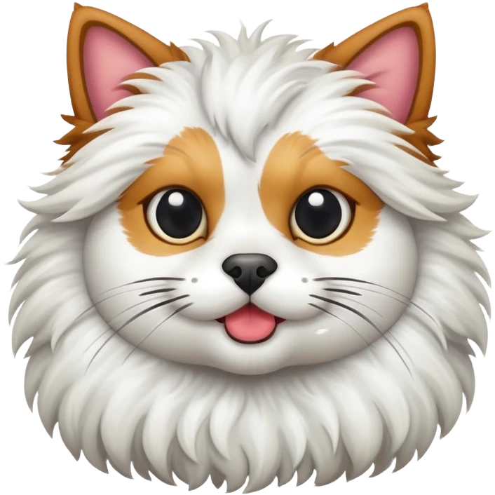 A mix of a cat and a dog emoji