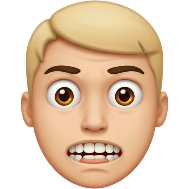 disgusted face, gritted teeth, looking sideways emoji