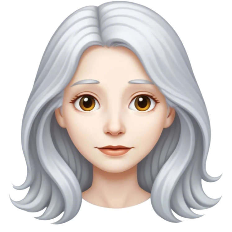 Long silver haired woman  emoji