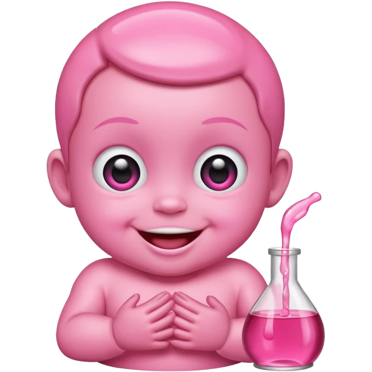Smiling freaky baby oil pink emoji