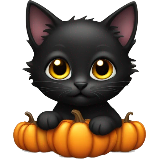 Halloween black kitten emoji