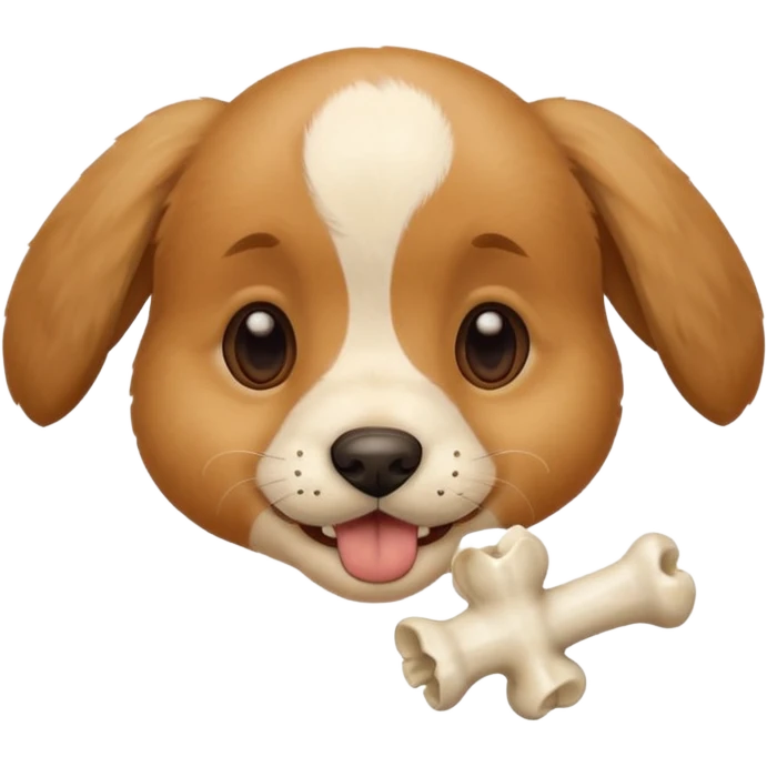 puppy face with bone in mouth emoji
