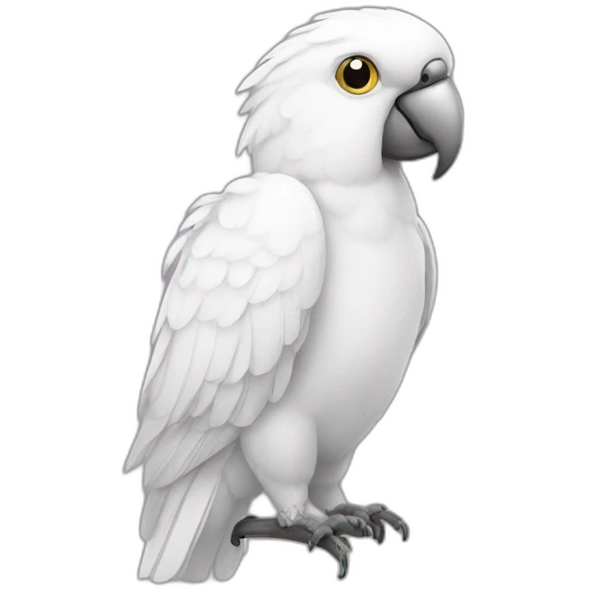 white parrot with a phone emoji