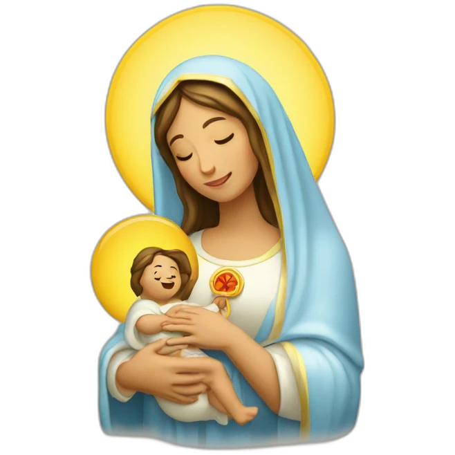 Virgen María con niño Jesús emoji