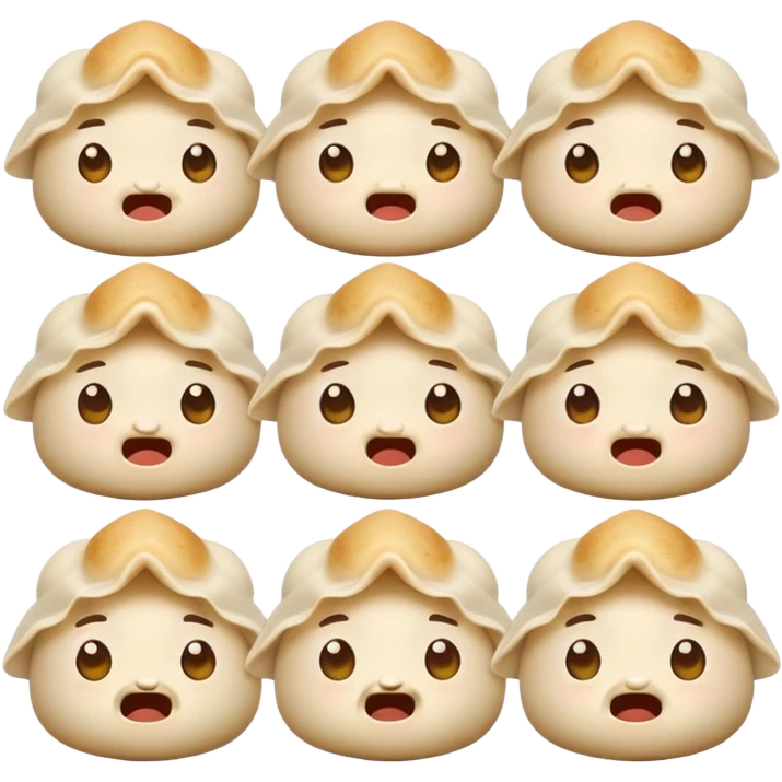 dumplings with facial expressions emoji