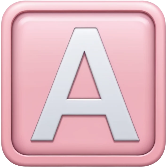 The letter A in a light pink square  emoji