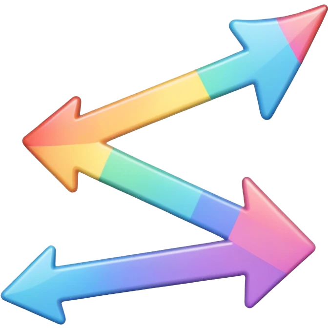 Pastel rainbow arrow emoji