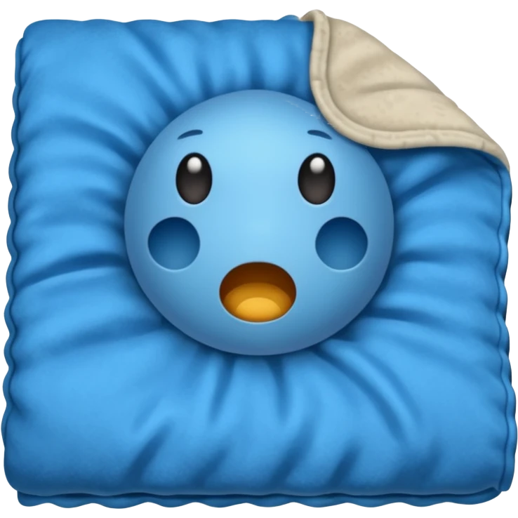 blue blanket with a bad smell coming off of it emoji