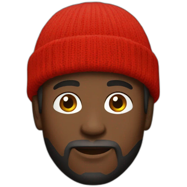 black man in red beanie emoji