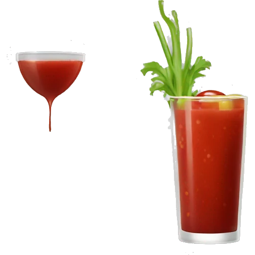 Bloody Mary drink with no face emoji