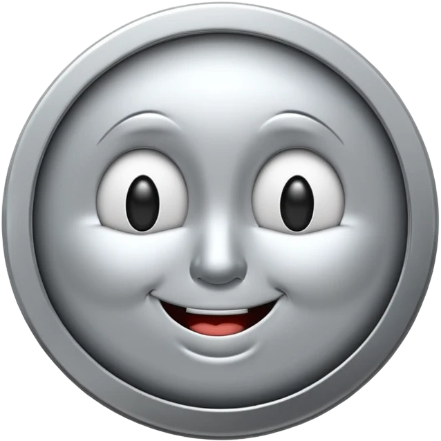 Silver coin wink face emoji