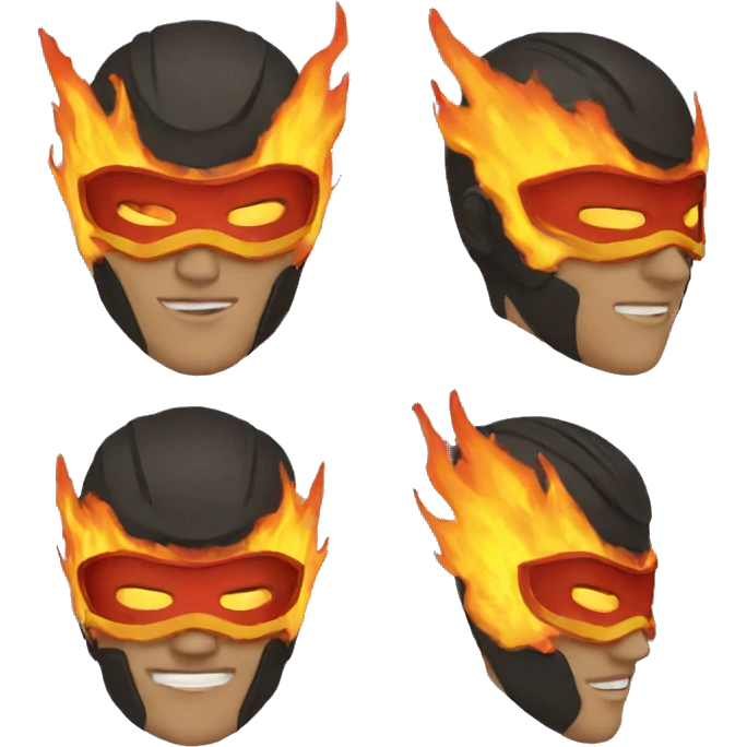 fire superhero mask emoji