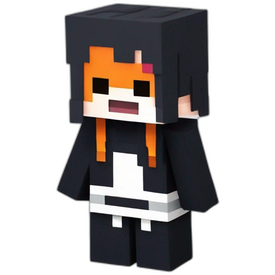 Kurosaki Ichigo minecraft style hand go LIKE emoji