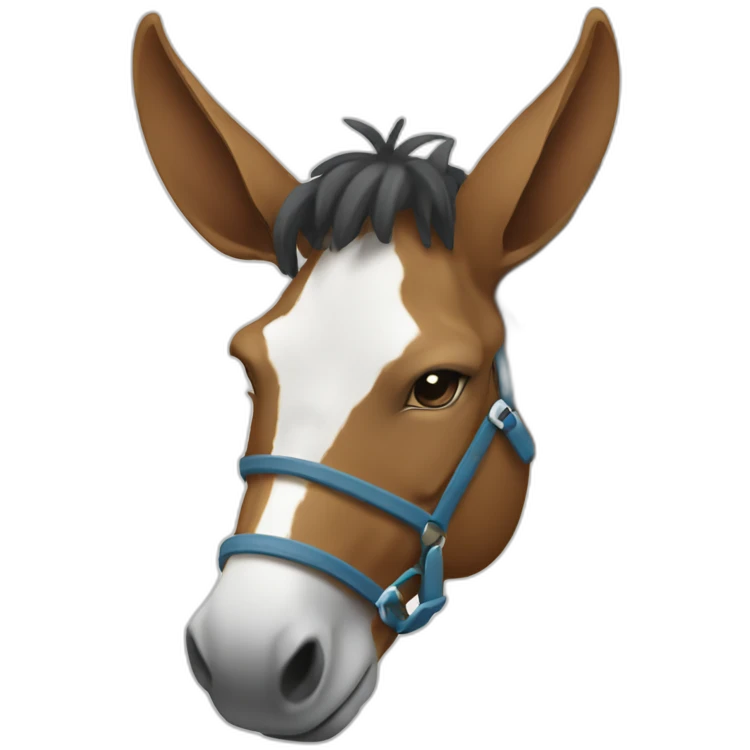 mule using a computer emoji