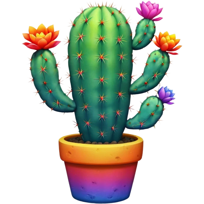 Rainbow cactus emoji