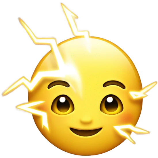 lightning with smiling face emoji