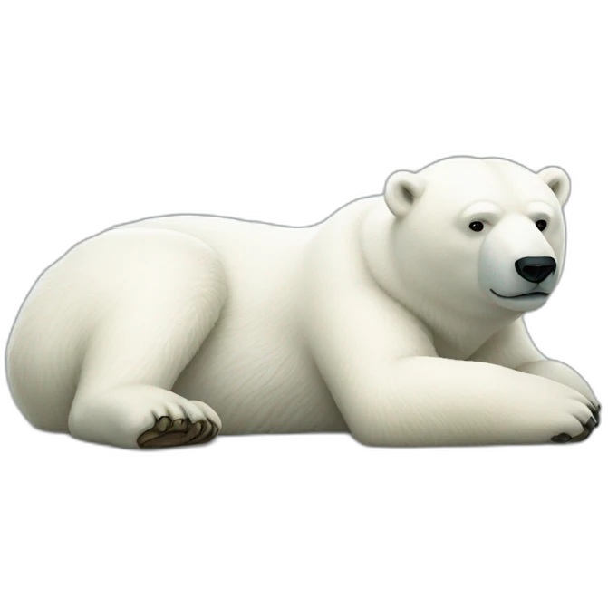 Polar bear full body laying down emoji