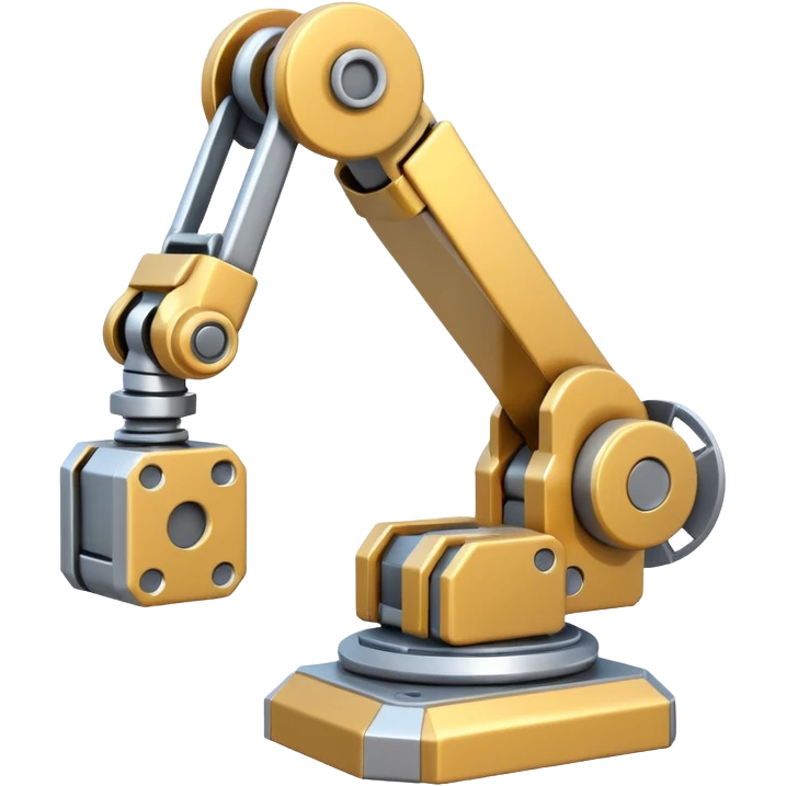 emoji about robot arm with block emoji