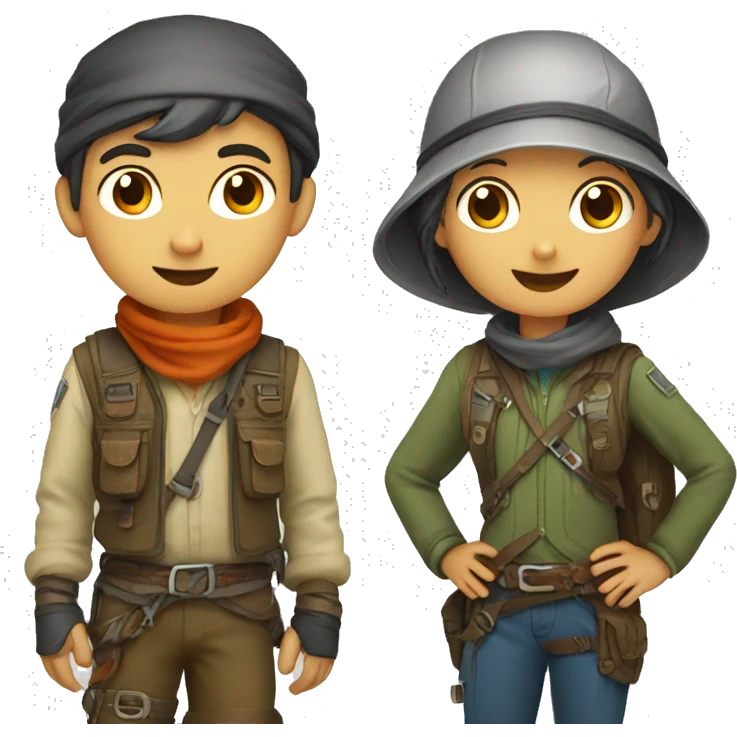 Adventurer boy & girl emoji