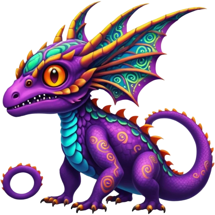 An exotic neon colorful unique bizarre eccentric Fakémon-creature emoji