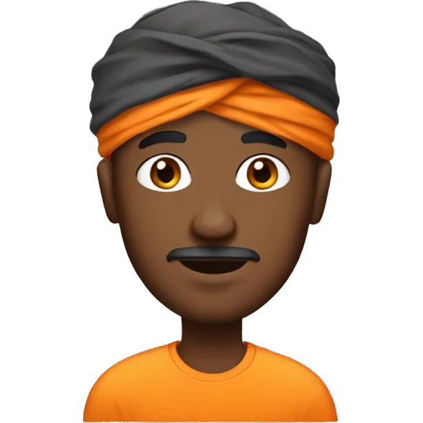 male portrait with orange turban  emoji