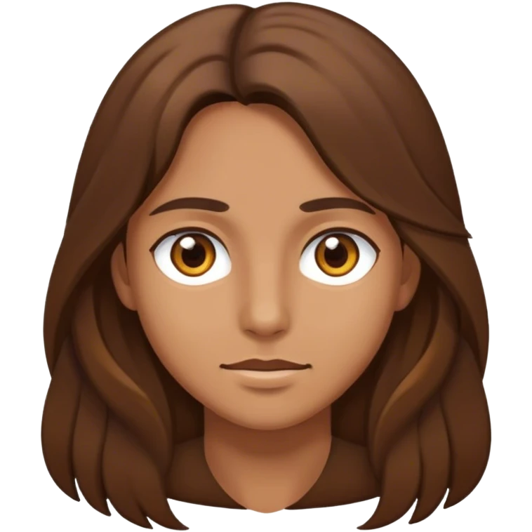 Brown long hair brown eyes emoji