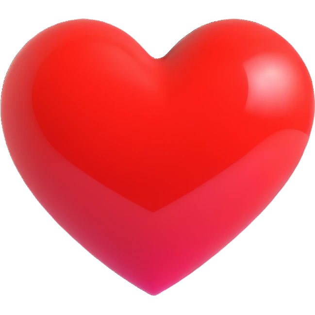 shiny vibrant red heart emoji