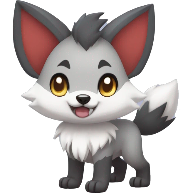 Kawaii Chibi Poochyena-Lycanroc-Pokémon Full Body emoji