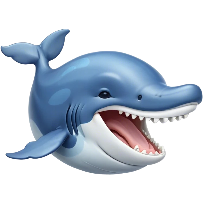 Cinematic Cute Yawning Humpback Whale Portrait Emoji, Head tilted slightly with a dramatic, wide-open yawn, showcasing a massive yet gentle blue-gray body with gently rippling baleen plates and sleepy, half-closed eyes, Simplified yet irresistibly adorable features, highly detailed, glowing with a soft, cozy marine glow, high shine, relaxed yet expressive, stylized with a dash of whimsical deep-sea charm, soft glowing outline, capturing the essence of a drowsy yet affectionate humpback whale that appears ready to drift into a deep-sea slumber! emoji