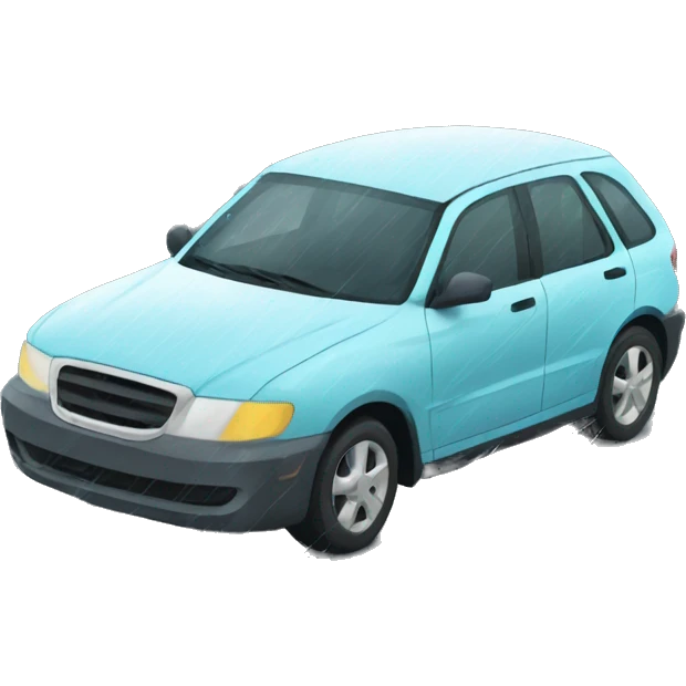 Car in the rain  emoji