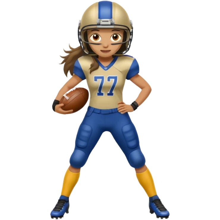 Long Haired Football Players, Female player, full body emoji