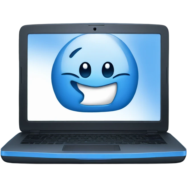 Laptop BLUE Very happy  emoji