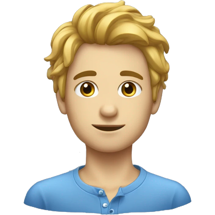 Garçon aux cheveux châtains et aux yeux bleus emoji