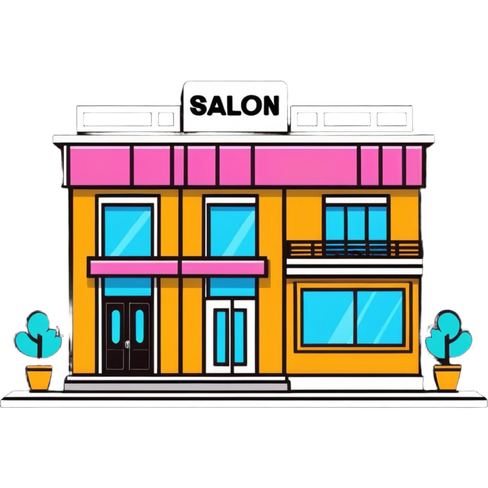 partly pink stylish beauty salon building emoji