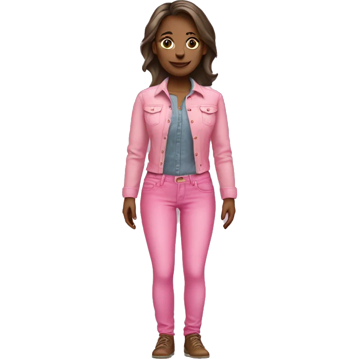 women wearing pink jeans shirt emoji