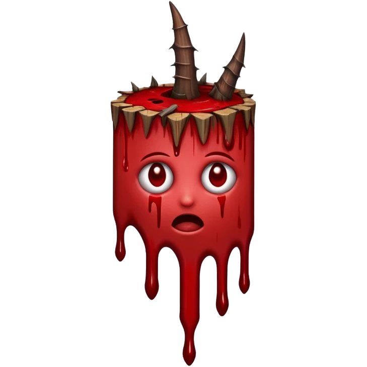 wood thorn with blood dripping from it  emoji