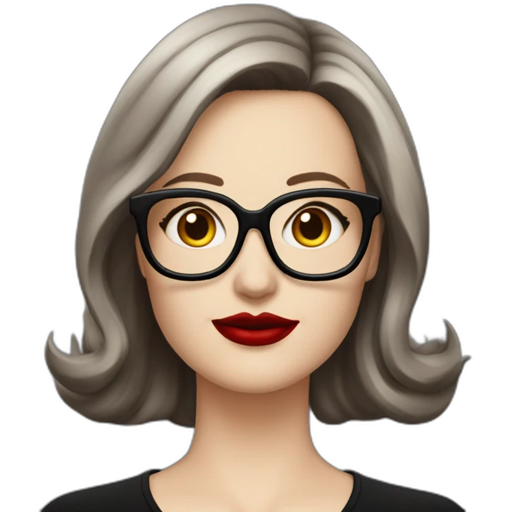 Caucasian-Mum-woman-goth-brown-hair-standing-wearing-glasses-red-lipstick-plus-size emoji