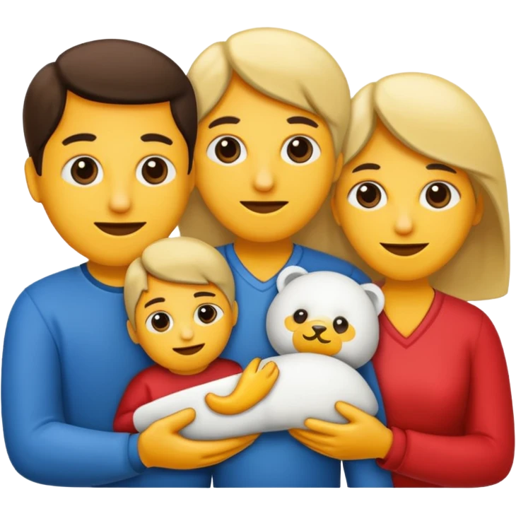 familia besandose emoji