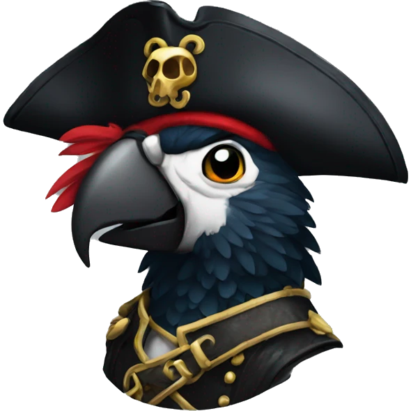 Black Pirate Parrot emoji