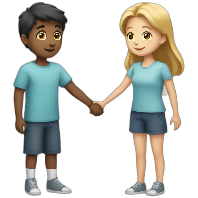 boy and girl handing hands emoji