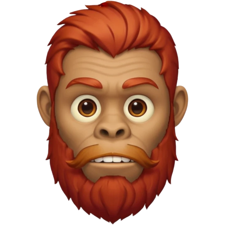 ancient ape, beard, red hair, emoji